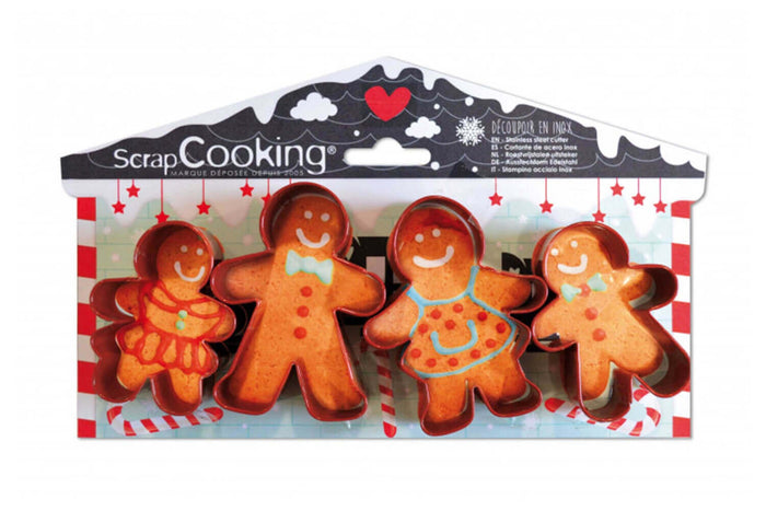 4 emporte-pièces Scrapcooking en inox - Bonhomme pain d'épice