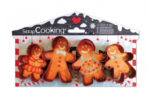 4 emporte-pièces Scrapcooking en inox - Bonhomme pain d'épice