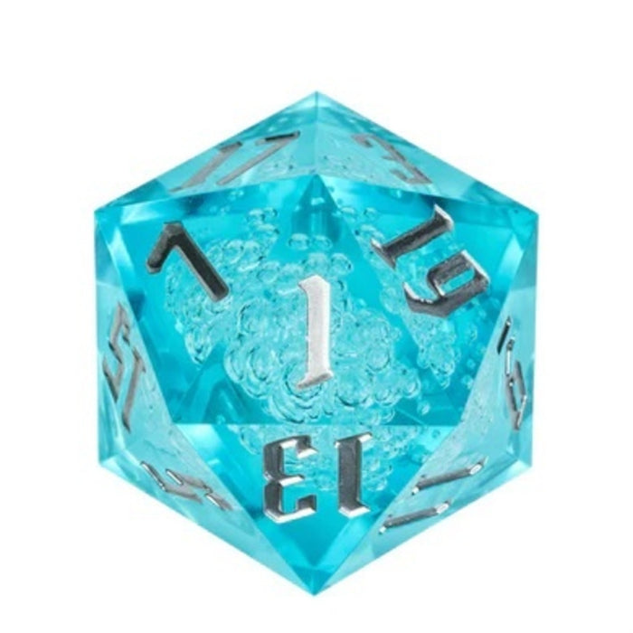 55mm Titan D20 Sharp Edge Cyan Bubbles