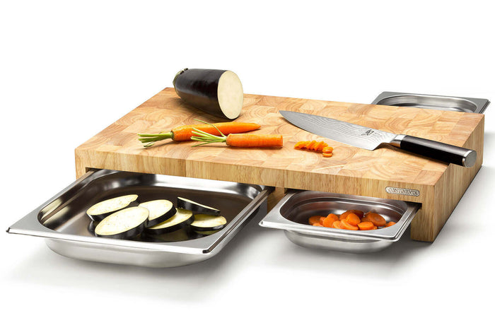 Bac gastronorme en inox pour planche à découper Continenta - 32,5x26,5x4cm