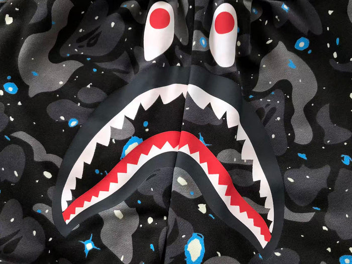 BAPE Space Camo Shark Sweat Shorts