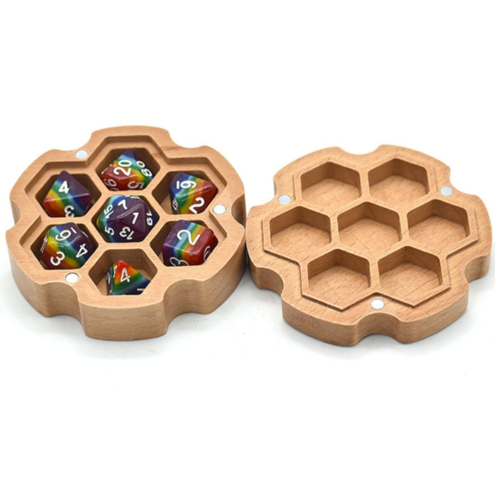 Beech Wood Dice Box Hex