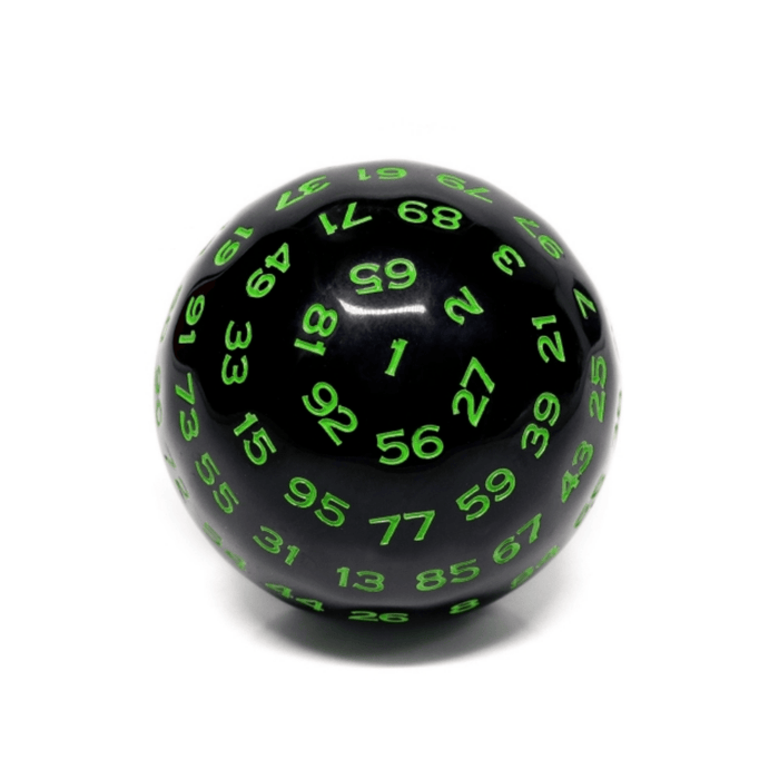 Black Opaque with Green D100