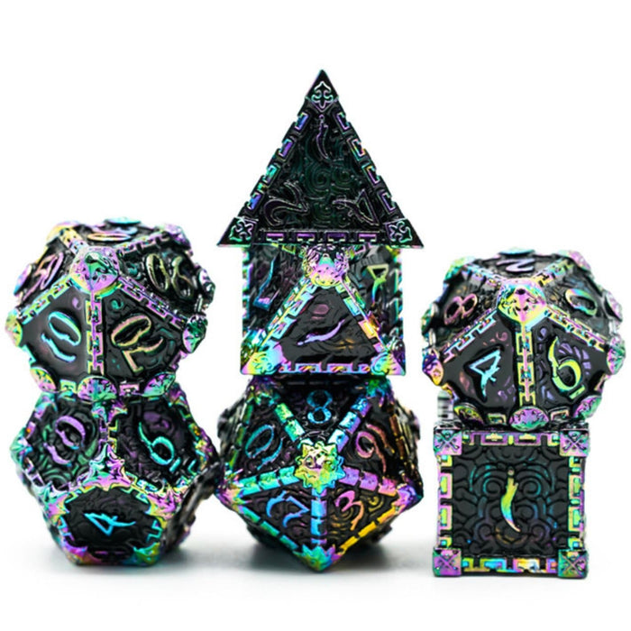 Black Rainbow Metal RPG Dice Set