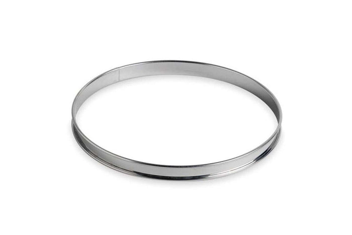 Cercle à tarte rond inox De Buyer bord roulé 20cm