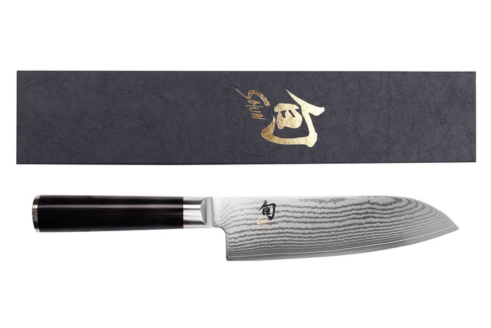 Coffret 1 couteau santoku Kai Shun Classic 18cm + 1 planche en bois KAI offerte
