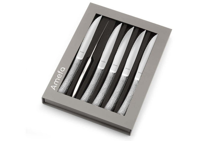 Coffret 6 couteaux à steak Amefa Bongo XL tout inox