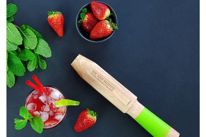 Coffret cadeau Cookut spécial mojito 1 pilon + 2 pailles en verre + 1 livre de recettes