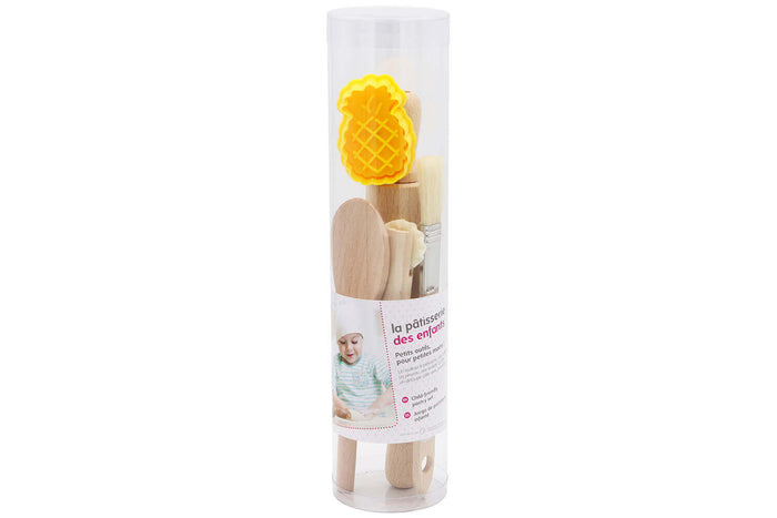 Coffret de 5 ustensiles La Pâtisserie des Enfants en bois