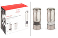 Coffret duo de moulins électriques à sel et à poivre Peugeot Zeli 14cm en ABS brossé