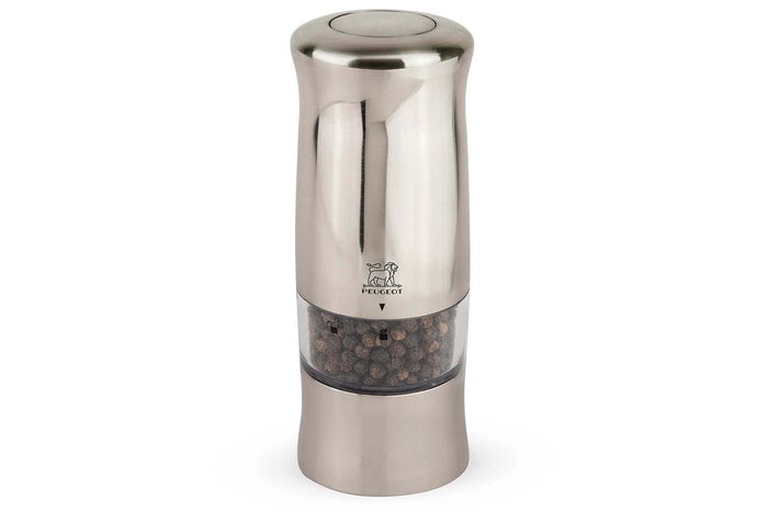 Coffret duo de moulins électriques à sel et à poivre Peugeot Zeli 14cm en ABS brossé