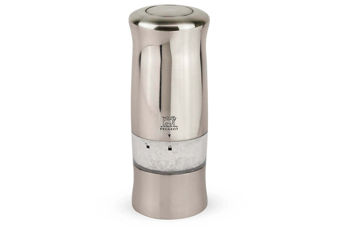 Coffret duo de moulins électriques à sel et à poivre Peugeot Zeli 14cm en ABS brossé