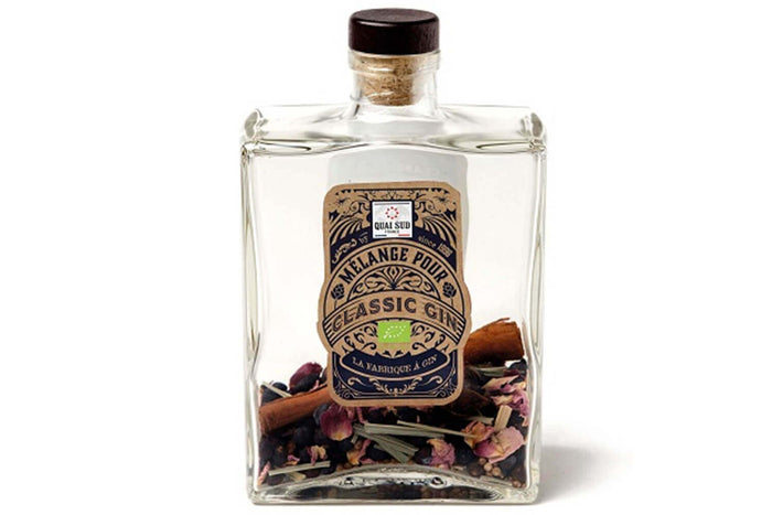 Coffret Quai Sud "La fabrique à Gin" Bio + 2 verres à gin