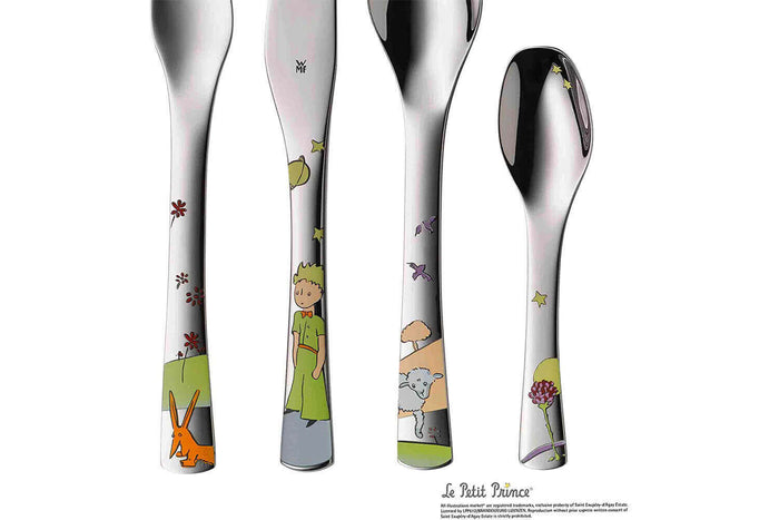 Coffret repas enfant WMF Le Petit Prince acier inox 18/10 et porcelaine