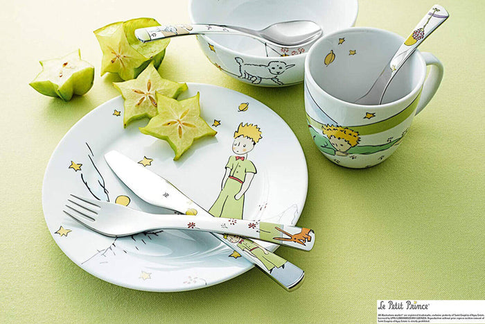 Coffret repas enfant WMF Le Petit Prince acier inox 18/10 et porcelaine