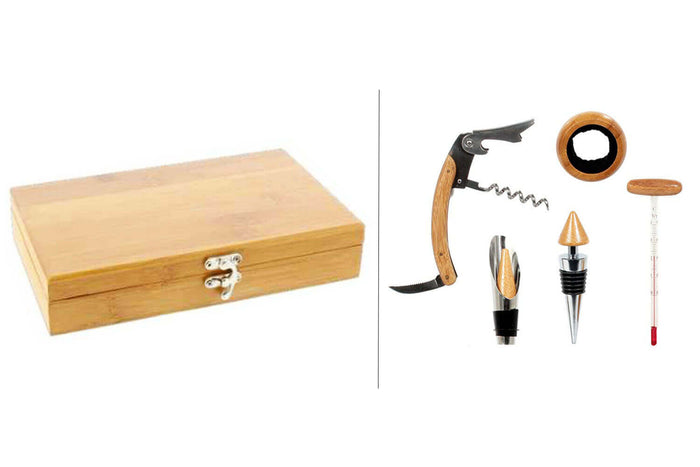 Coffret sommelier Pradel Excellence 5 pièces bambou