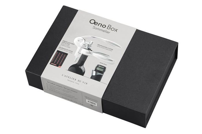 Coffret tire bouchon L'Atelier du vin Oeno Box Sommelier métal chromé