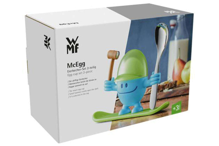 Coquetier enfant WMF McEgg bleu avec cuillère