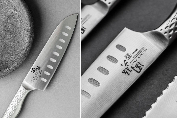 Couteau de chef chinois japonais Kai Seki Shoso alvéolé 16,5cm