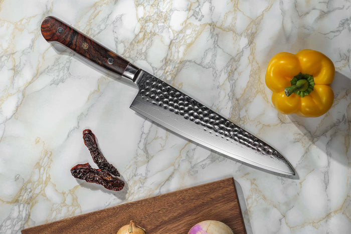 Couteau de chef Fukito Rosewood Damas 67 couches 21cm