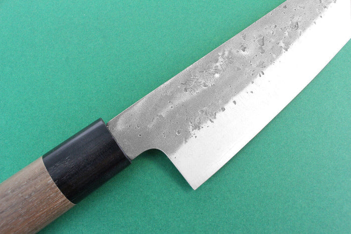 Couteau de chef japonais artisanal Wusaki Nakata BS2 21cm manche en noyer