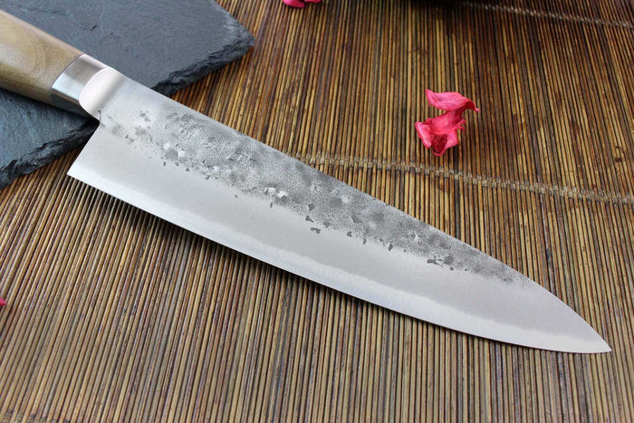 Couteau de chef japonais artisanal Wusaki Nogami BS2 18cm manche noyer