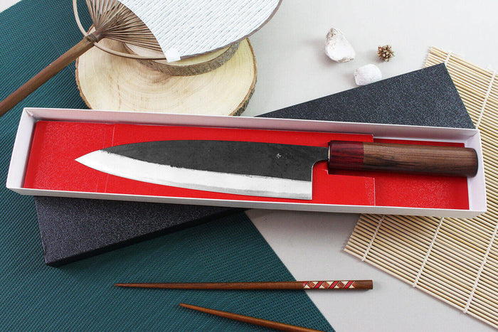 Couteau de chef japonais artisanal Wusaki Yuzo BS2 21cm