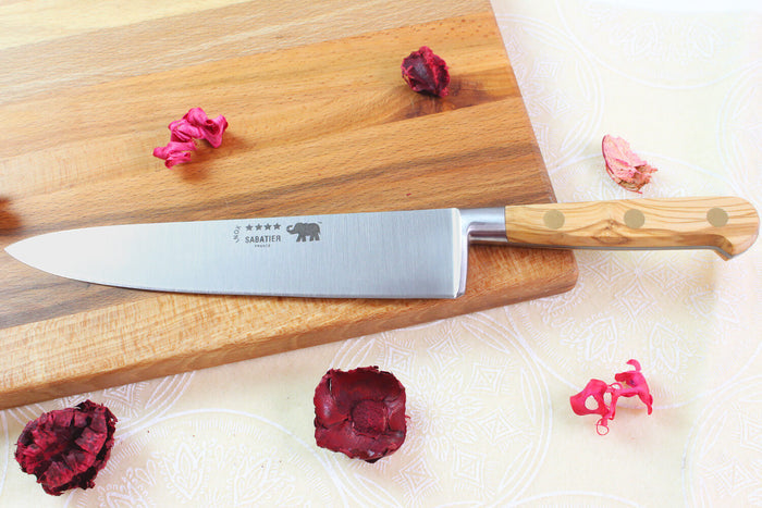 Couteau de chef Sabatier Éléphant Idéal Forgé 20cm manche en olivier