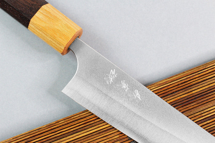 Couteau ko-bunka japonais artisanal Yoshimi Kato AS Nashiji 13,5cm