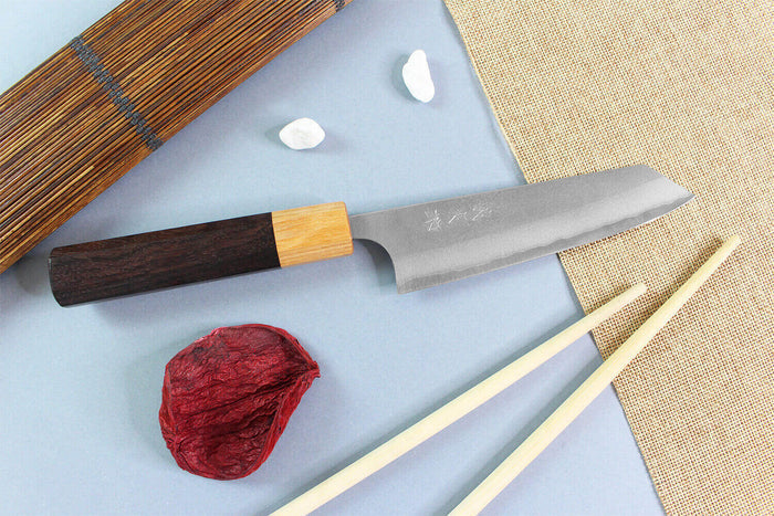 Couteau ko-bunka japonais artisanal Yoshimi Kato AS Nashiji 13,5cm