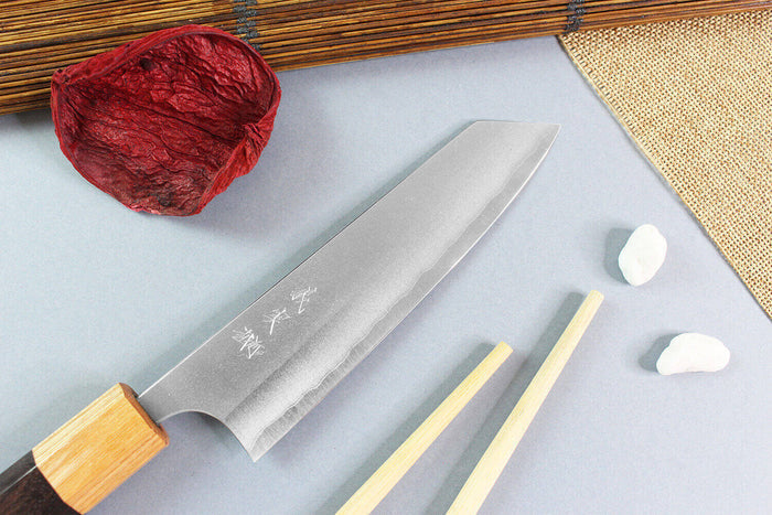 Couteau ko-bunka japonais artisanal Yoshimi Kato AS Nashiji 13,5cm