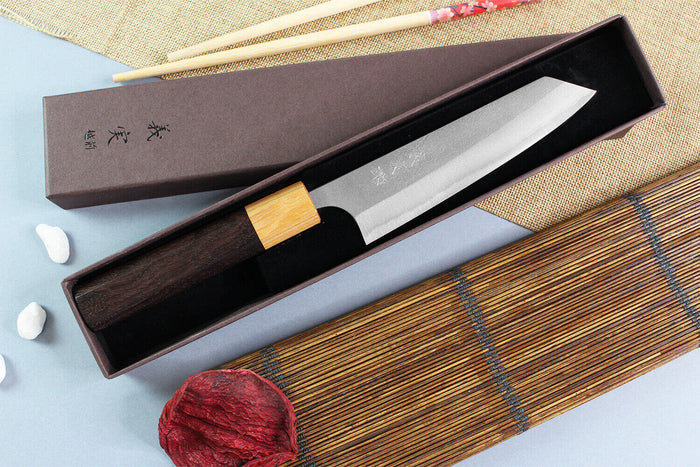 Couteau ko-bunka japonais artisanal Yoshimi Kato AS Nashiji 13,5cm