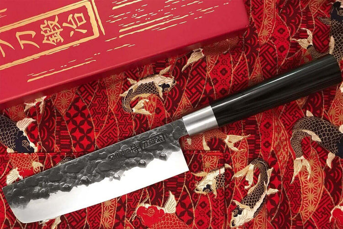Couteau nakiri Samura Blacksmith martelé 17cm