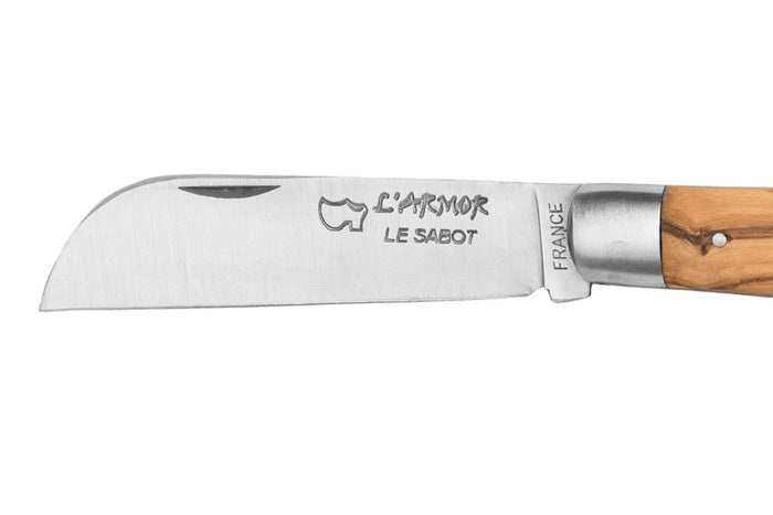 Couteau pliant Au Sabot L'Armor acier Sandvik manche olivier 10,5cm