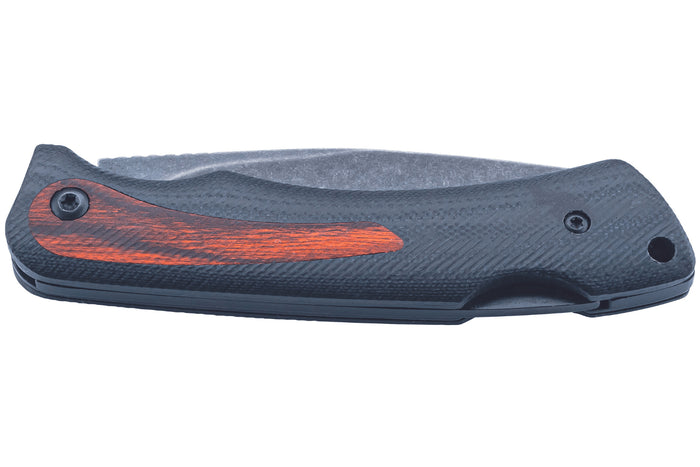 Couteau pliant Herbertz 599010 lame clip point manche en pakkawood/G10 bleu nuit 10cm