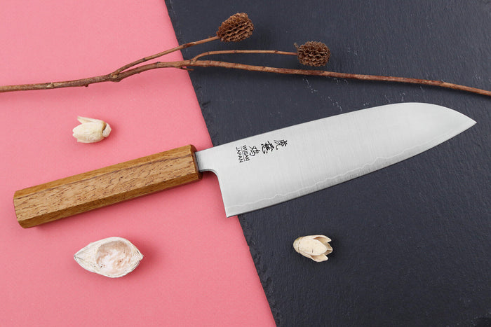 Couteau santoku japonais artisanal Wusaki Migaki G3 16,5cm