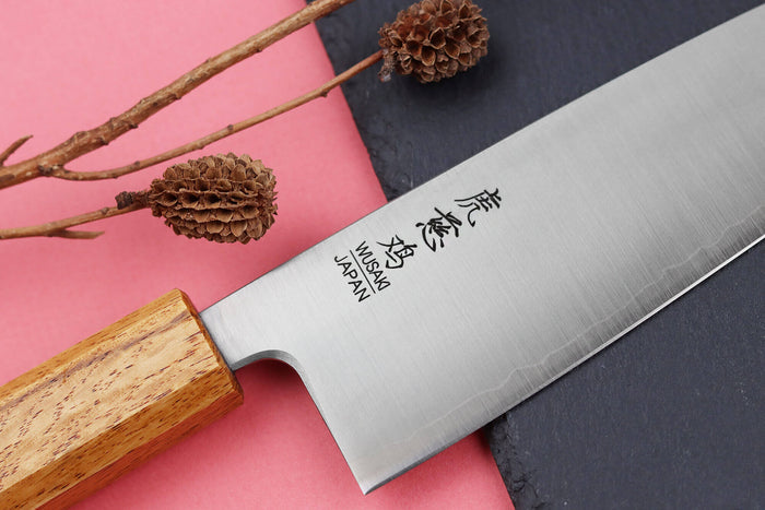 Couteau santoku japonais artisanal Wusaki Migaki G3 16,5cm