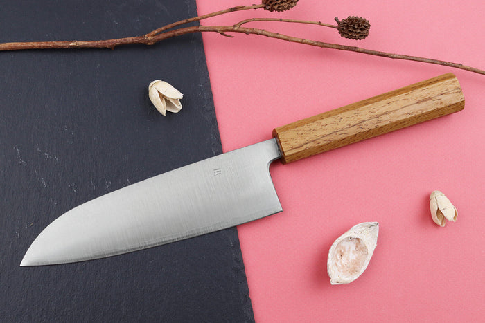 Couteau santoku japonais artisanal Wusaki Migaki G3 16,5cm