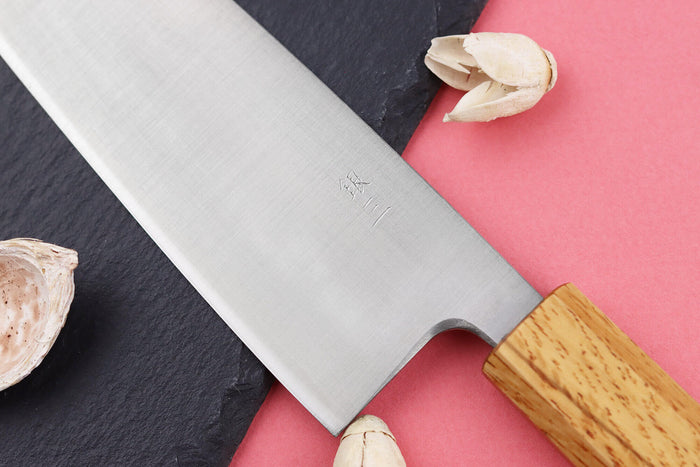 Couteau santoku japonais artisanal Wusaki Migaki G3 16,5cm