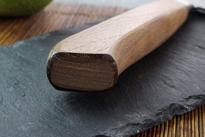 Couteau sujihiki japonais artisanal Wusaki Nogami BS2 24cm manche en noyer