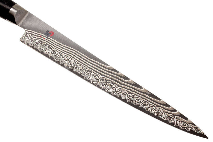 Couteau sujihiki japonais Miyabi 5000FCD lame 24cm damas 48 couches manche pakkawood