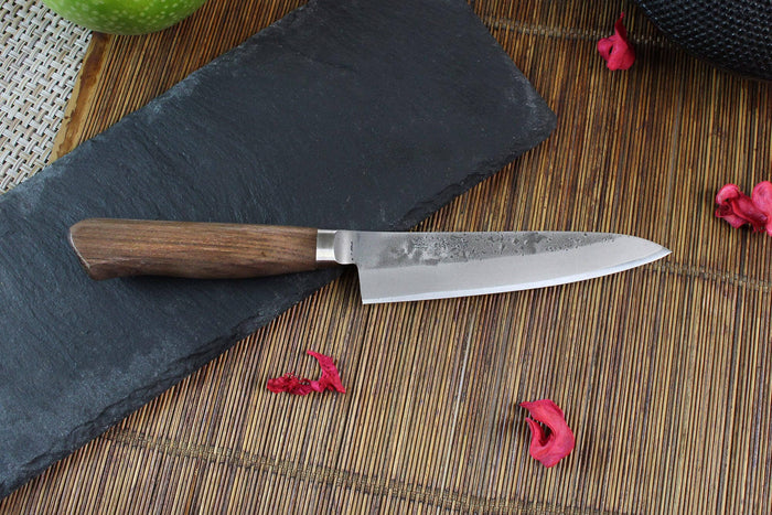 Couteau universel japonais artisanal Wusaki Nogami BS2 12.5cm manche en noyer
