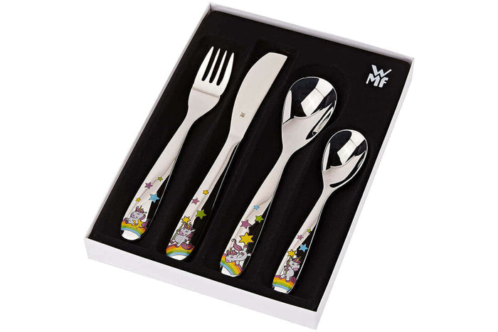 Couverts enfant 4 pièces WMF Licorne en acier inox 18/10 Cromargan