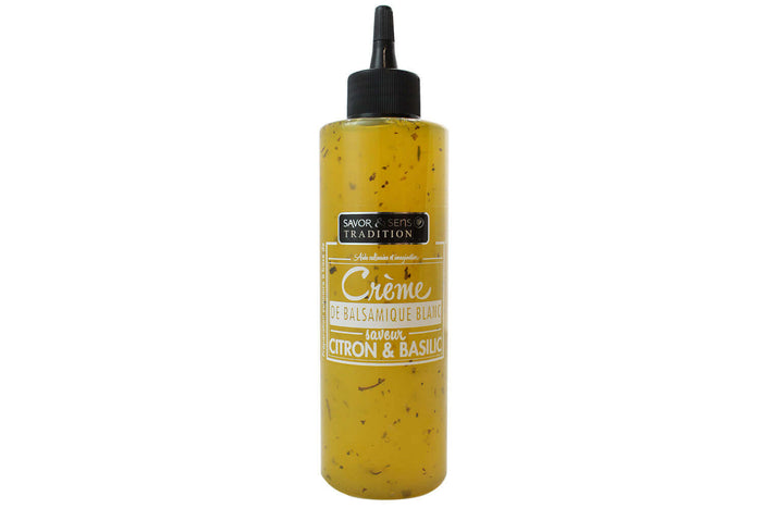 Crème balsamique blanc Savor&Sens saveur citron et basilic 20cl