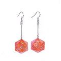 D20 Galaxy Earring Red & Orange