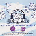 D20 Stud Earrings Purple