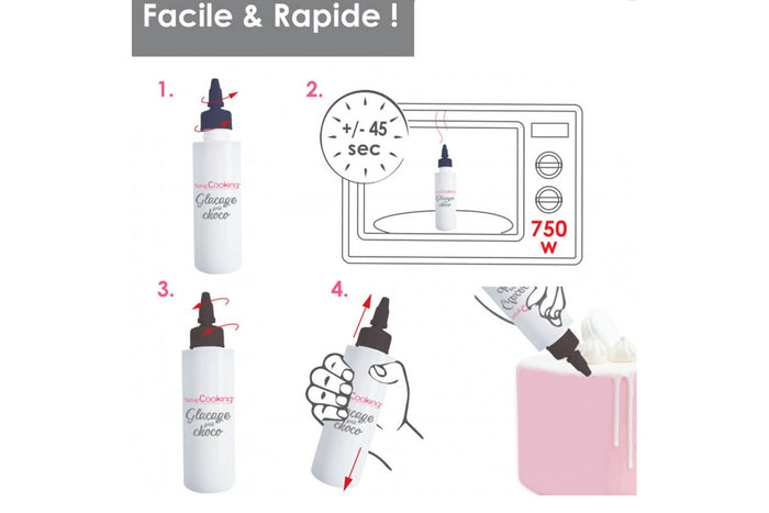 Glaçage blanc prêt à l'emploi Scrapcooking - Goût chocolat 130g