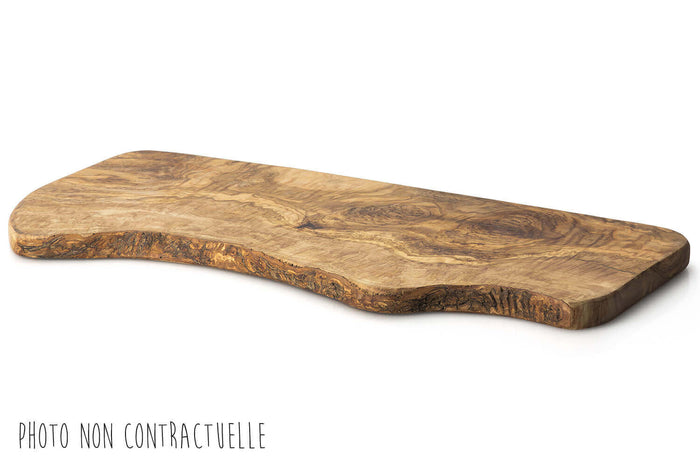 Grande planche à découper aux formes naturelles Continenta en bois d'olivier 50cm