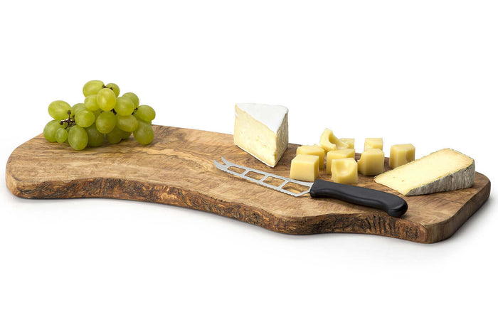 Grande planche à découper aux formes naturelles Continenta en bois d'olivier 50cm