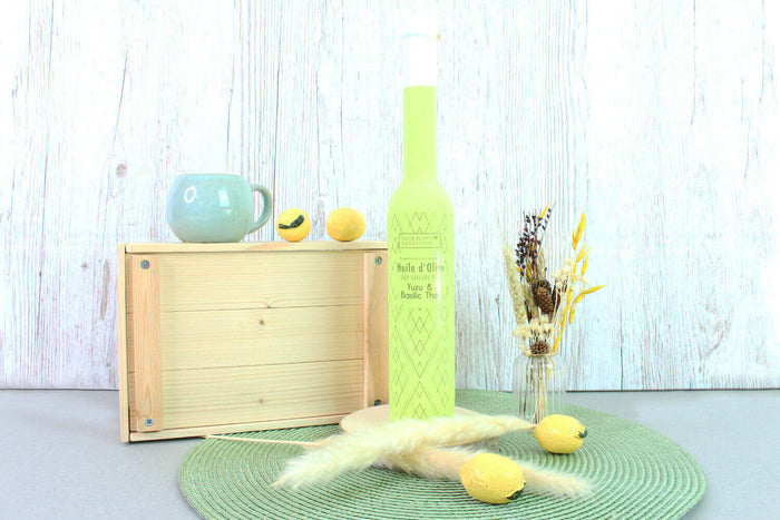 Huile d'olive Savor&Sens Color Block saveur yuzu et basilic thaï - 20cl